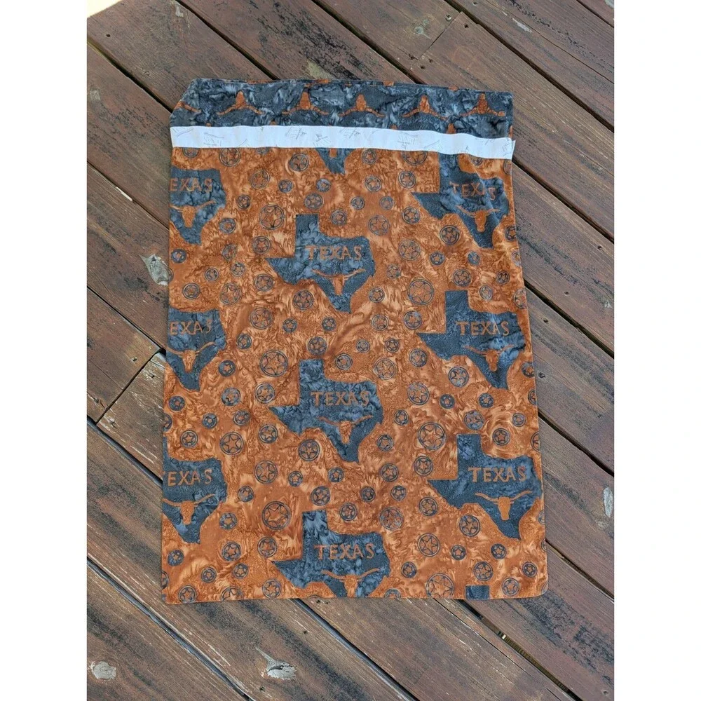 Texas Longhorns UT Handmade Artisan Batik Standard Pillowcase Quilt Across Texas